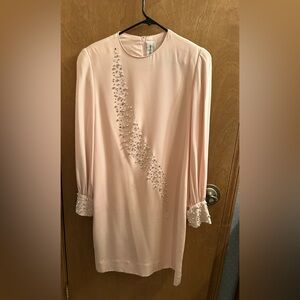 David Hayes for Saks Fifth Avenue Blush Silk Dress